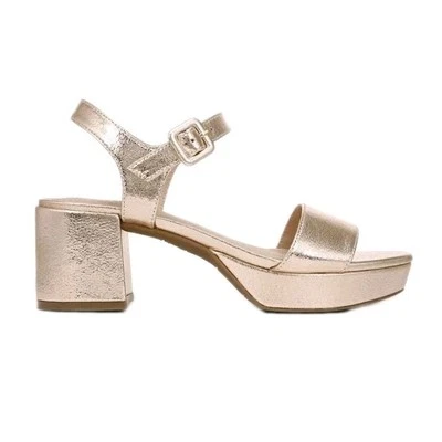 Lifestride Rythmn Platform Heeled Sandals Platino Gold Size 8.5W New $90 - Image 1 of 4