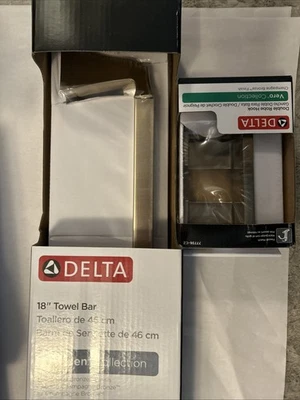 Delta 75118 Bronze Dryden 18" Toallero Barra, Delta 77736-cz Doble Bata Gancho Foto 1 de 3