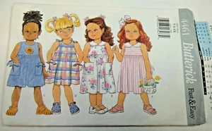 Abito bambina Butterick 4461 modello cucito taglia 5-5/6X taglio - Foto 1 di 3