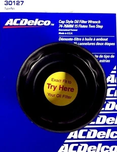 ACDelco Cap Style Oil Filter Wrench 74-76MM 15 Flutes 2-Step 3/8" Dr 30127 *USA* - Picture 1 of 4