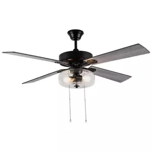 River of Good Ceiling Fan 52" Indoor AC-Motor Pull Chain w/ Light Remote Control - Picture 1 of 10