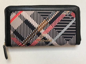 NEW VERA BRADLEY SOPHIA GEORGIA PLAID LEATHER TRIMMED WALLET - Picture 1 of 3