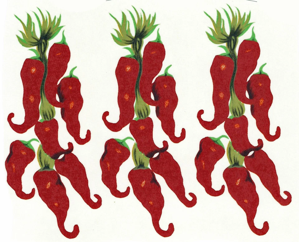 Calcomanías de cerámica ramo colgante de chiles rojos (B) verduras Foto 1 de 1