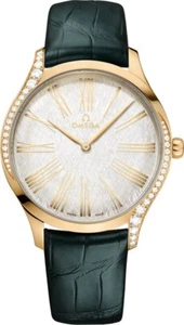 Reloj Omega De Ville Tresor 42858396002001 esfera plateada bisel de diamantes para mujer - Imagen 1 de 3