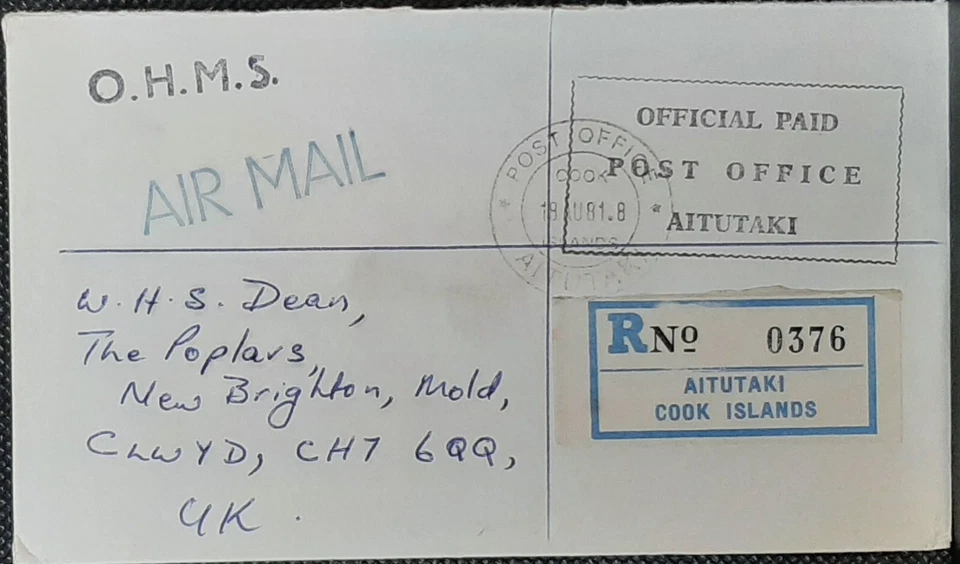 (COK-210) Islas Cook-Aitutaki 1981 aprox. OFICIAL PAGADO de AITUTAKI a la regla del Reino Unido Foto 1 de 2