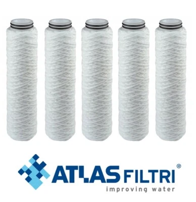 5x Cartucce Filtro ATLAS FILTRI 10" FA BX 1, 5, 10, 25, 50 Micron