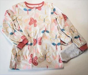 New Carters Girls 1-Piece Butterfly Fleece Footie PJs 6-12 - Picture 1 of 4