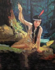 Luz de luna de pesca con lanza Indian Maiden - Imagen 1 de 1