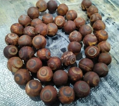 Tibetan Style 3 Eye dZi Bead, Natural Agate,8mm,  Approx 47pce.(001) - Image 1 of 2