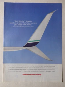 1/2014 PUB AVIATION PARTNERS BOEING 737 SPLIT SCIMITAR WINGLETS ALASKA AD - Bild 1 von 2