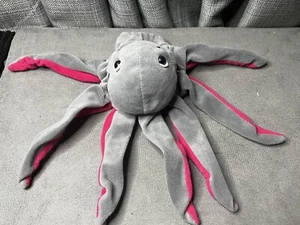 Peluche de colección Plush Creations Inc marioneta de mano completa pulpo gris rosa 1993 - Imagen 1 de 11