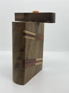 TOBACCO USA PIPE HITTER SMOKING STASH BOWL 2” METAL ONE 3" WOODEN DUGOUT BOX SET - Picture 1 of 12