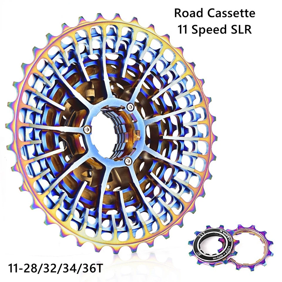 Cassette de bicicleta de carretera ultraligero de 11 velocidades 11-28T/32T 34T 36T rueda libre cadena 11S Foto 1 de 4