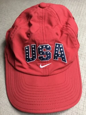 Gorra de béisbol Dri-Fit Nike Red Heritage 86 de los Juegos Olímpicos de Estados Unidos Usada en Excelente Condición Foto 1 de 4