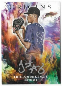 Autógrafo de novato Panini Chronicles Origins 2021 plateado Triston McKenzie #OS-TM - Imagen 1 de 5