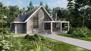 57’x50’ 4 Beds, 2 Baths Cottage Plan with Balcony & Porch Plans PDF Download. - Picture 1 of 11