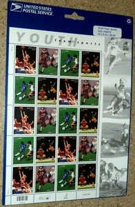 USPS Sealed Sheet of 20 "Youth Team Sports" 33¢ Stamps USA Scott 3399-3402 MNH - Picture 1 of 3