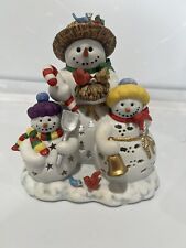 PartyLite SNOWBELL CANDLE HOLDER Votive TeaLight  P7702 Snowman Family Christmas