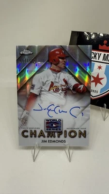 2025 Topps Cromo Jim Edmonds Campeón Serie Mundial Automático #/100 Cardinals Foto 1 de 2