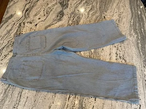 Jeans donna gamba larga hickory righe ingegnere denim cropped più 18 34 - Foto 1 di 7