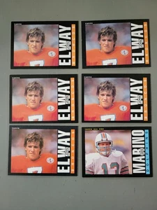 (6) Card lot 1985 Topps 5 #238 John Elway 2nd year BRONCOS 1 Marino - Picture 1 of 2
