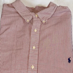 Ralph Lauren Classic Fit Shirt Men 4XLT Tall Red White Striped Seersucker Pony - Picture 1 of 7