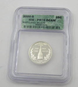 2000-S MARYLAND Silver Proof Quarter PR70 ICG - Picture 1 of 2