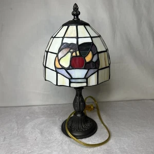 12" Table Desk Lamp Stained Glass Shade Tiffany Style Fruit Bowl - Picture 1 of 10