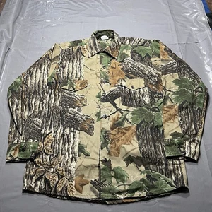 Vintage Realtree Camo Button Up Shirt Mens Medium Camouflage Hunting USA Cotton - Picture 1 of 5