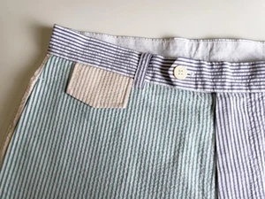 Brooks Brothers Milano Slim Fit Color Block Patchwork Fun Streifen Hose 33X32 - Bild 1 von 11
