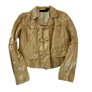 Donna Karan Collection Black Label Made in Italy Gold Size 6 Short Blazer - Picture 1 of 14
