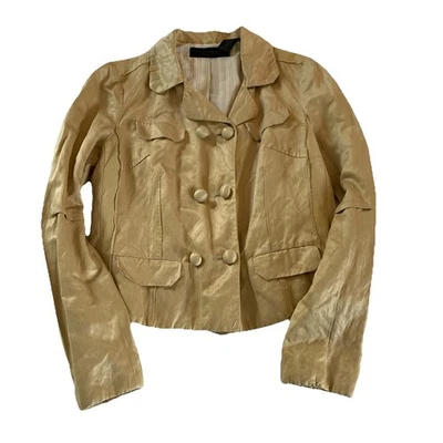 Donna Karan Collection Black Label Made in Italy Gold Size 6 Short Blazer - Image 1 of 4