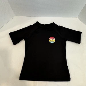 Art Class Rash Guard Swim Shirt Kids XS 4/5 Black Short Sleeve - Picture 1 of 3