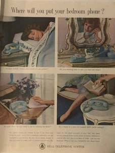 1963 Bell Telephone System PRINT AD Baby Blue Princess Rotary Phone VTG 1960s - Picture 1 of 5