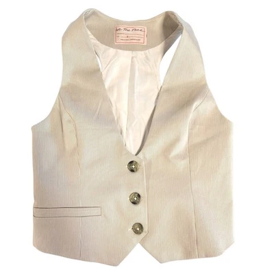 Chaleco/chaleco Free People verde/crudo a rayas talla S Foto 1 de 4