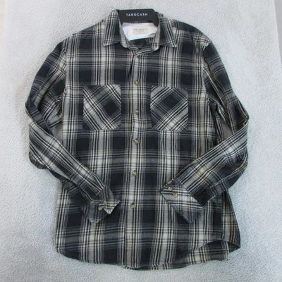 Nudie Shirt Mens Size Small Black Flannel Button Up Calle Shadow Check - image 1 of 4