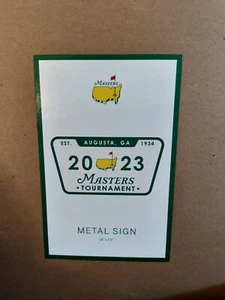 Letrero metálico Masters 2023 14" X 7,5" Augusta National - Imagen 1 de 1