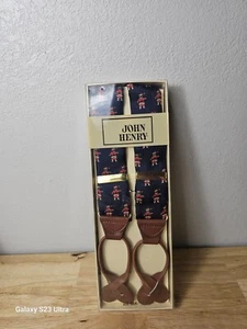 Vintage John Henry Weihnachtsmann Seide Hosenträger - Bild 1 von 3