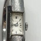 Vintage Swiss Ritma 17 Jewel Silver Tone Windup Bracelet Watch Parts Or Repair