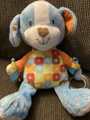 Мягкая плюшевая игрушка-животное Douglas Baby Blue Puppy Dog Lovey Rattle 11 дюймов зубочистка K - Изображение 1 из 4