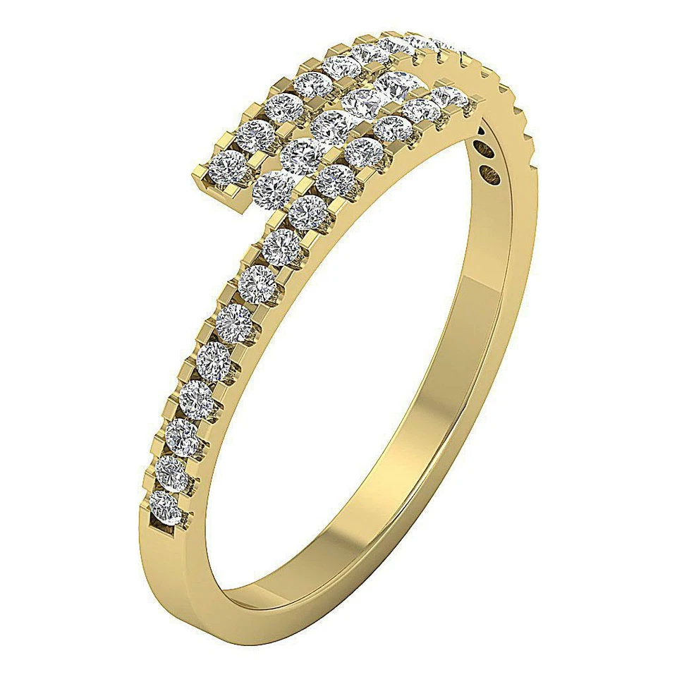 Anillo de aniversario de oro rosa amarillo blanco 14K I1 G 0,50 quilates diamante redondo natural Foto 1 de 4