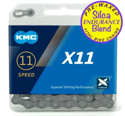 KMC X11 Chain 11 speed Gray - SILCA ENDURANCE WAXED - Image 1 of 4