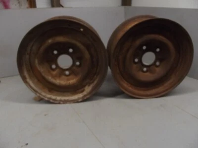 LOTE DE DOS LLANTAS USADAS 15x6 FORD STEEL LLANTAS 5 sobre 5 orejetas patrón Foto 1 de 4