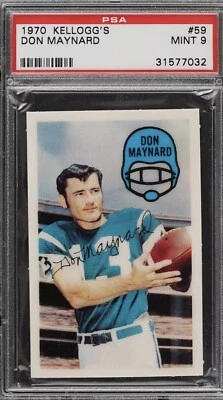 1970 Kellogg's Don Maynard #59 PSA 9 “MINT” New York Jets HOF “CENTERED” BEAUTY - Image 1 of 2