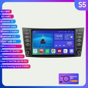 For Mercedes Benz E320 E350 E430 Android 12 Carplay 4+64GB Car Stereo AM Radio - Picture 1 of 11