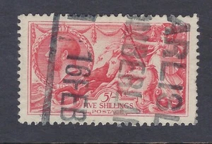 G B BRITANNIA 5sh W/Cancel, Sc# 180  CV$125+ (GB199b)* - Picture 1 of 1