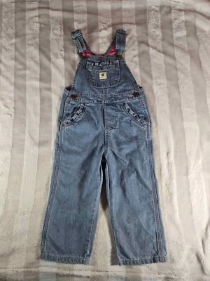 John Deere девочек светло стирка синий джинсовой ткани комбинезон ковбой розовый акценты размер 3T - Изображение 1 из 4