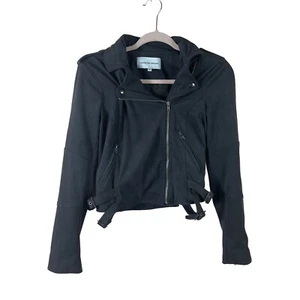 CUPCAKES AND CASHMERE Damen Gr. XS anthrazitgrau Wildlederimitat Crop Moto Jacke - Bild 1 von 4