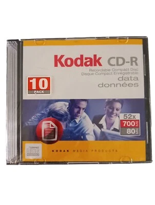 10 Pack Kodak CD-R 52X 700MB 80min Recordable Compact Disc Slim Jewel Case L30 - Image 1 of 4