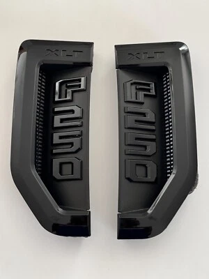 For 2017-2022 F250 XLT Emblems DRIVER &PASSANGER Side Badge Black - Image 1 of 4